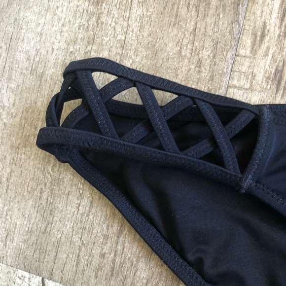 Victoria’s Secret Black Lattice Side Bikini Bottom - Picture 2 of 6
